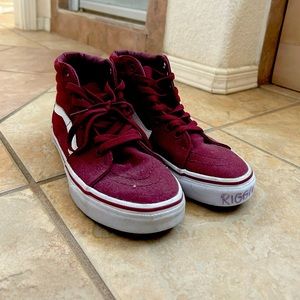 Size 7 maroon high top Vans